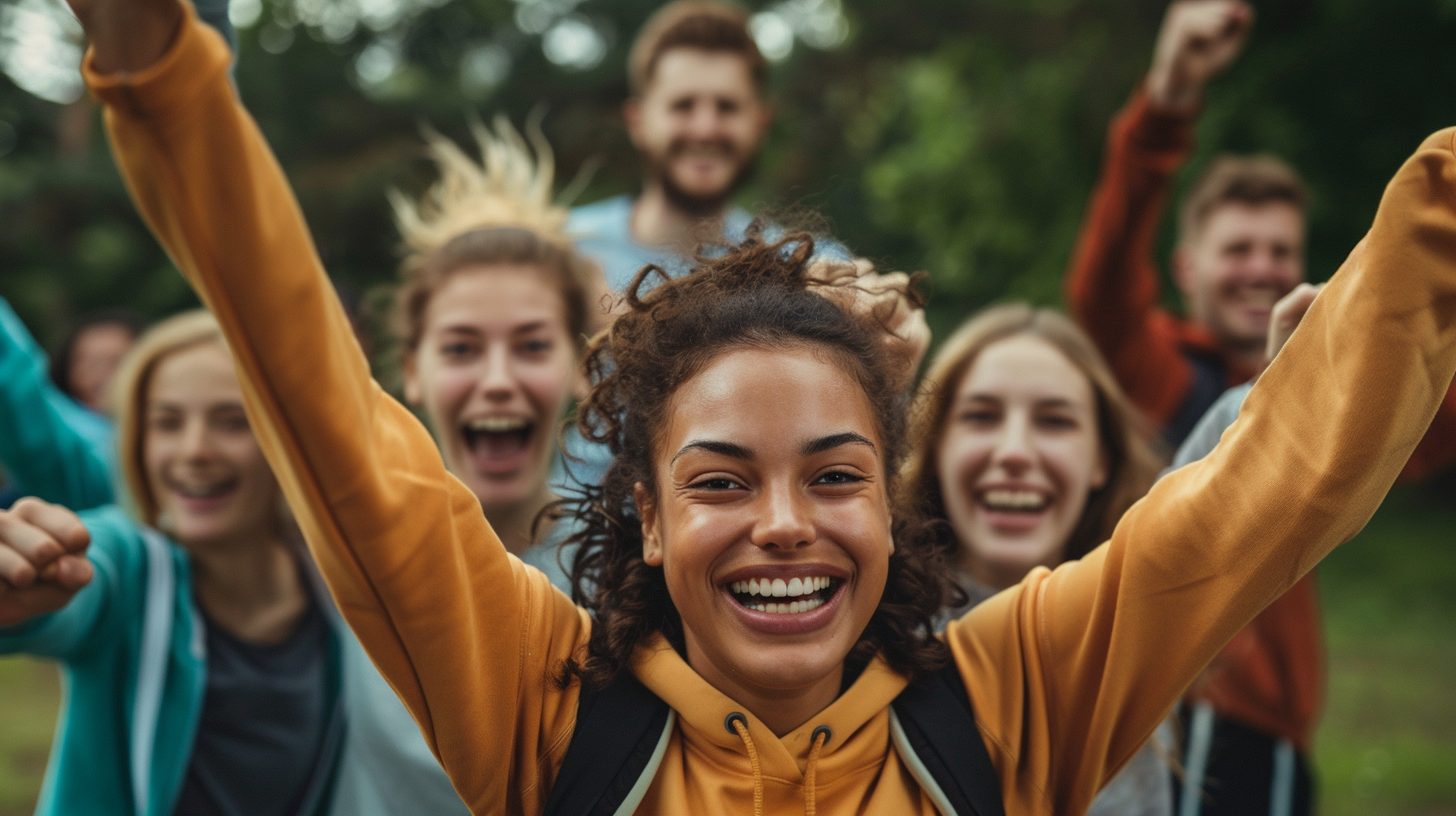Щаслива група людей після тренування